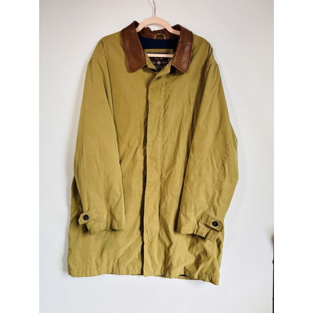 Vintage Andrew Marc Mens Barn‎ Jacket Coat Vented Size L - Leather Trim